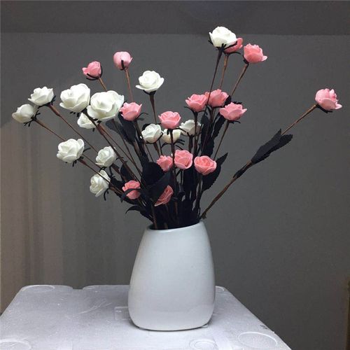 工厂店假花仿真花摆件pe塑料小插花干花餐桌玫瑰花束摆放花卉防真